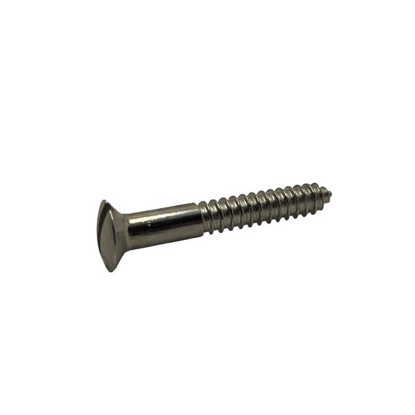 Suburban Bolt And Supply Wood Screw, #8, 2 in, Chrome Brass Oval Head Phillips Drive A3290100200VC